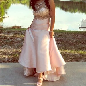 PROM DRESS! Pink 2 piece prom dress